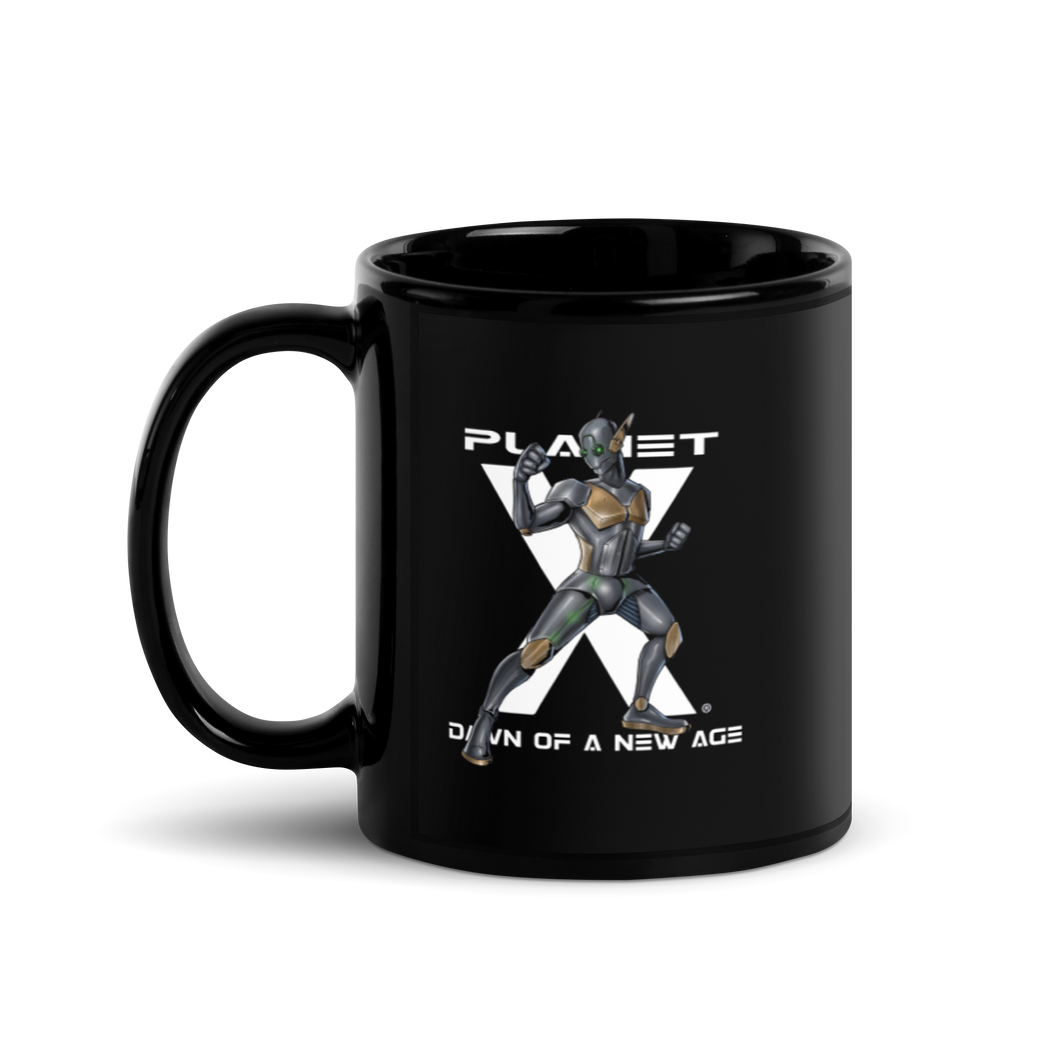 Planet X | Pilot RA7-369008 | Black Flowcode Glossy Mug