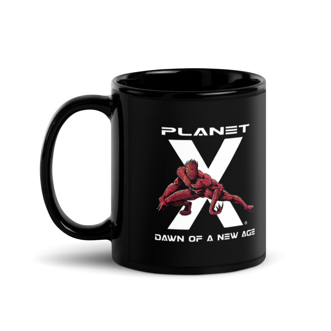 Planet X | Lotus Creature | Black Flowcode Glossy Mug