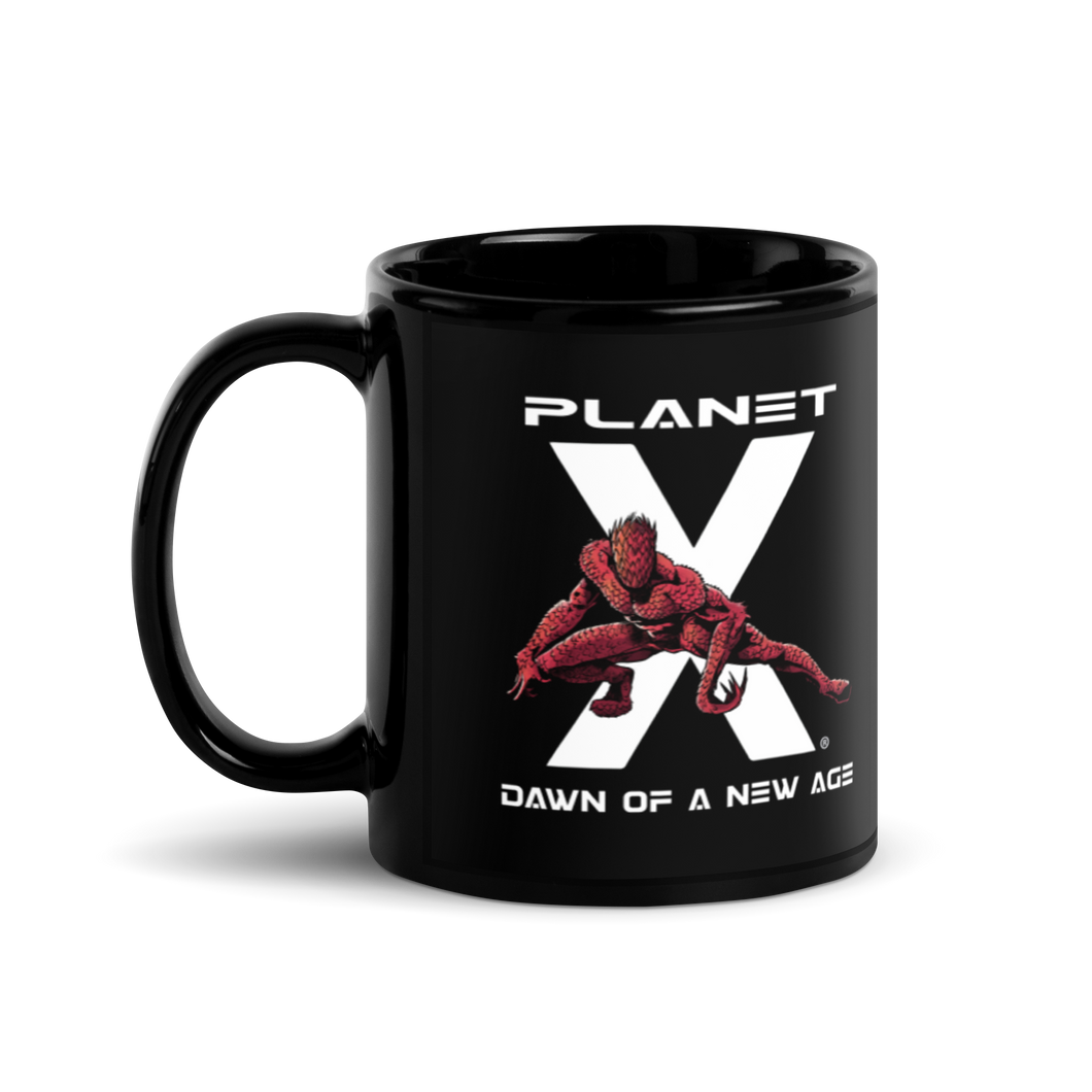 Planet X | Lotus Creature | Black Flowcode Glossy Mug